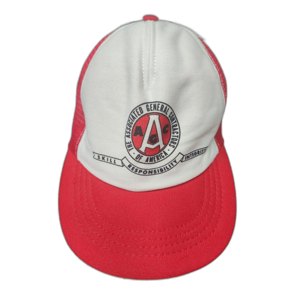 Vintage 70's Trucker Snapback Hat Associated General Contractors America AGCA